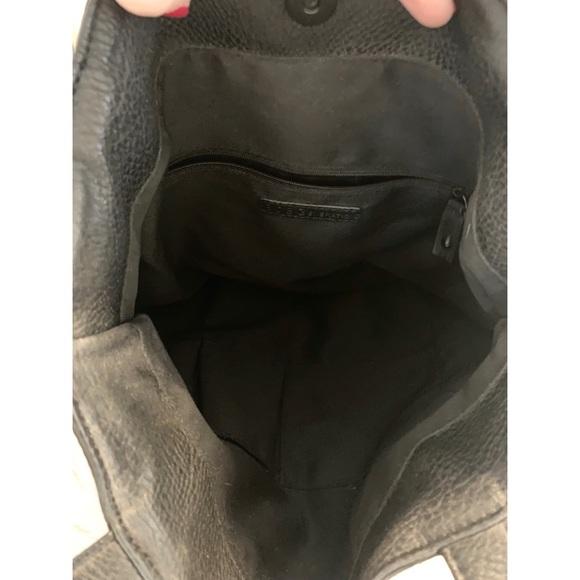 Black Vegan Leather Fringe Tote Bag- BCBGeneration - Picture 8 of 8